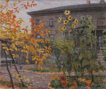 Sunflowers in the Garden Artwork by Nikolai Petrovich Bogdanov-belsky
