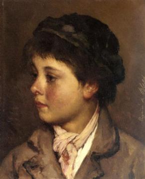 Head of a Young Boy Artwork by Eugen Von Blaas