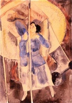 Woman Punching Bag Artwork by Charles Demuth