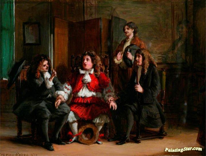 Scene from Molière's 'Monsieur de Pourceaugnac' Artwork by William Maw Egley