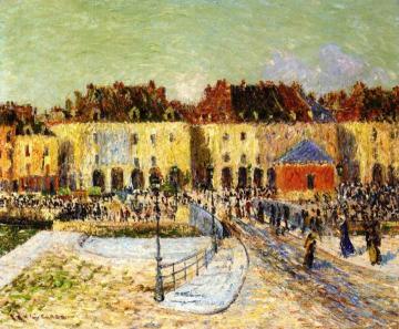 Le Pont de la Poissonnerie, Diepp Artwork by Gustave Loiseau