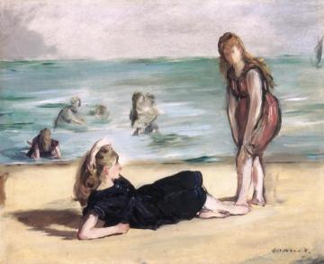 On the Beach at Boulogne Artwork by Edouard Manet