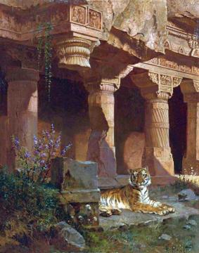 Tiger at Rest Artwork by Rudolf Ernst
