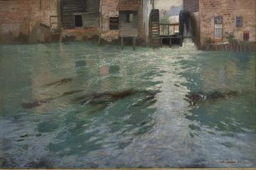 Back Mills, Montreuil-sur-mer Artwork by Fritz Thaulow