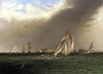 Yacht Racing off Castle Garden, New York Artwork by James E. Buttersworth