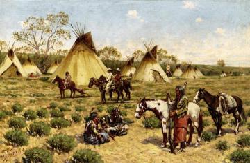 Sioux Encampment, Porcupine Artwork by John Hauser