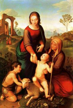 Mary And Elizabeth With Jesus And John The Baptist Artwork by Johann Friedrich Overbeck