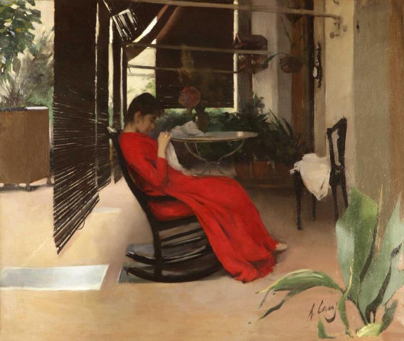 Mujer Cosiendo Artwork by Ramon Casas i Carbó