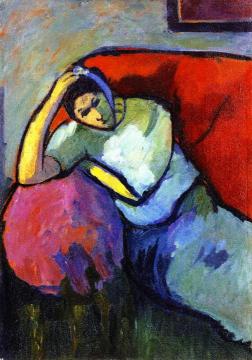 Sitting Woman Artwork by Alexej Jawlensky