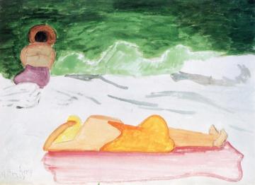 Sun Bather And Sea Watcher Artwork by Milton Avery
