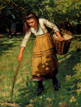 The Wool Gatherer Artwork by Henry la Thangue