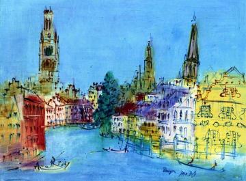 Bruges Artwork by Jean Dufy