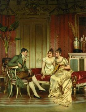 The Afternoon Visitor Artwork by Charles Joseph Frederick Soulacroix