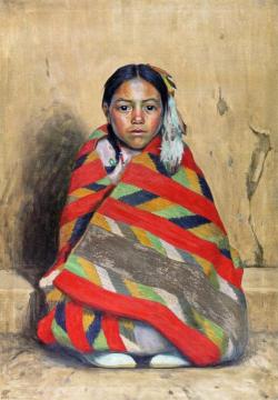 Indian Girl In A Blanket Artwork by E. Irving Couse