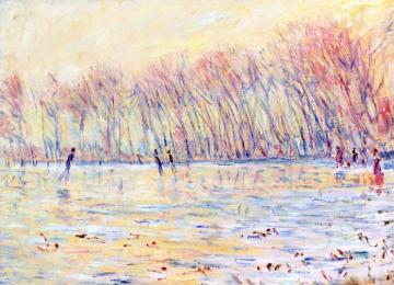 Skaters at Giverny Artwork by Claude Oscar Monet