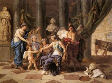 Allegory On The Installation Of The Museum In The Grande Galerie Of The Louvre Artwork by Jean-Jacques Lagrenée
