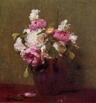 White Peonies and Roses, Narcissus Artwork by Henri Fantin-Latour