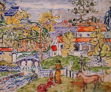 Figures and Donkeys Artwork by Maurice Prendergast