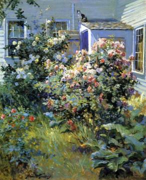 Backyard With A Cat Artwork by Abbott Fuller Graves