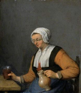 A Woman with a Beer Jug Artwork by Adriaen van Ostade