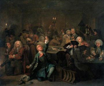 A Rake's Progress: 6. The Rake At The Gaming House Artwork by William Hogarth