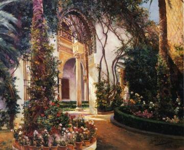 Seville Patio Artwork by Manuel Garcia y Rodriguez