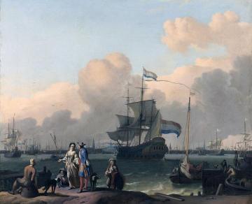 The Frigate ‘de Ploeg’ In Amsterdam Artwork by Ludolf Bakhuizen