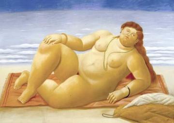 The Beach Artwork by Fernando Botero