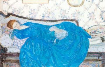 The Blue Gown Artwork by Frederick Carl Frieseke