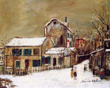 The Lapin Agile in the Snow Artwork by Maurice Utrillo