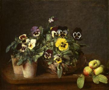 Still Life with Pansies Artwork by Henri Fantin-Latour