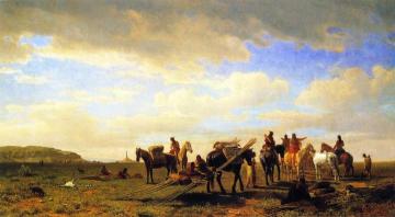 Indians Traveling Near Fort Laramie Artwork by Albert Bierstadt