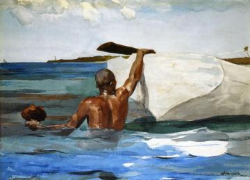 The Spong Diver Artwork by Winslow Homer