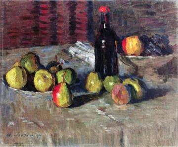 Still LIfe with Apples and a Bottle Artwork by Alexej Jawlensky