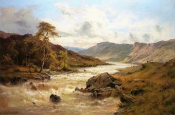 Fishing at Capel Curig, North Wales Artwork by Alfred de Breanski, Sr.