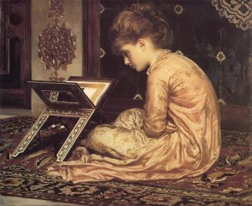 At a Reading Desk Artwork by Sir Frederick Lord Leighton
