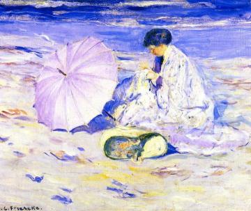 On the Beach in Corsica Artwork by Frederick Carl Frieseke