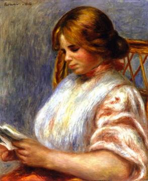 Reader In A Caned Chair Artwork by Pierre Auguste Renoir