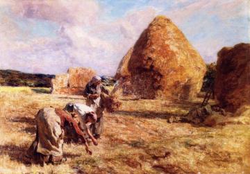 Gleaners near the Haystacks Artwork by Leon Augustin Lhermitte