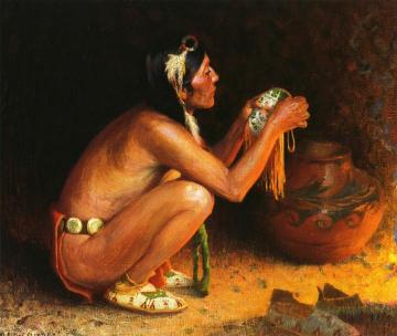 Beaded Bag Artwork by E. Irving Couse