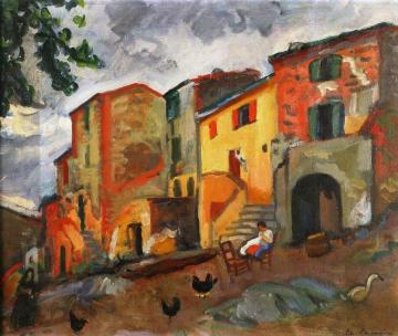 Village Street, Collioure Artwork by Charles Camoin