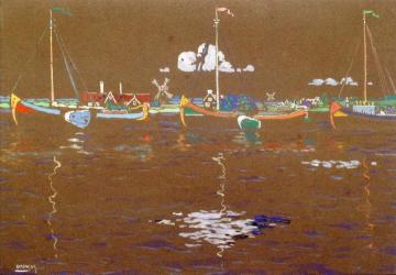 Boats Artwork by Wassily Kandinsky