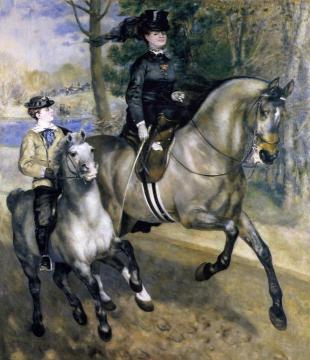 Riding in the Bois de Boulogne Artwork by Pierre Auguste Renoir