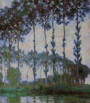 Poplars on the Banks of the River Epte at Dusk Artwork by Claude Oscar Monet