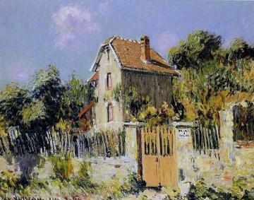 House with a Red Gate Artwork by Gustave Loiseau