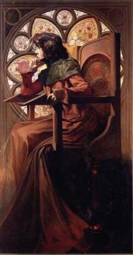 Portrait of Sarah Bernhardt Artwork by Alfons Maria Mucha