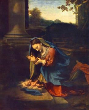 The Adoration of the Child Artwork by Correggio