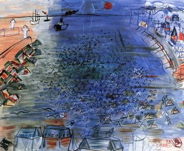 The Beach at Sainte-Adresse Artwork by Raoul Dufy