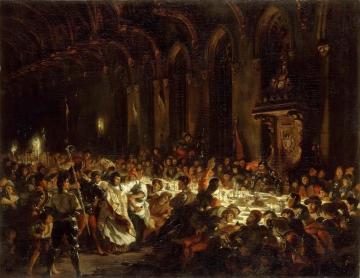 The Assassination of the Bishop of Liege Artwork by Eugène Delacroix