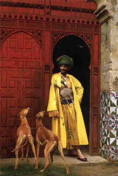 An Arab And His Dogs Artwork by Jean Leon Gerome